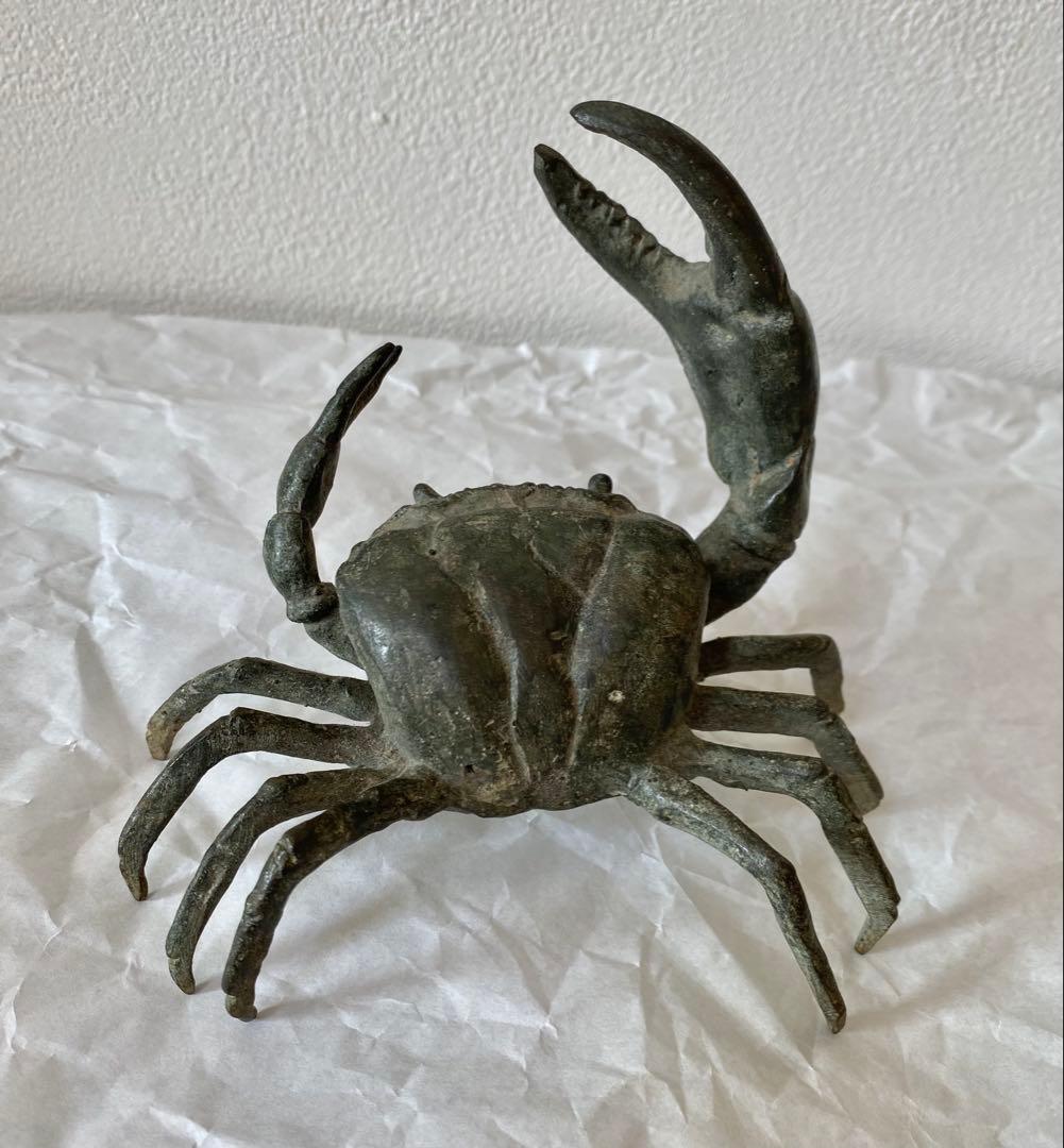 古銅カニ置物　蟹置物(大型)