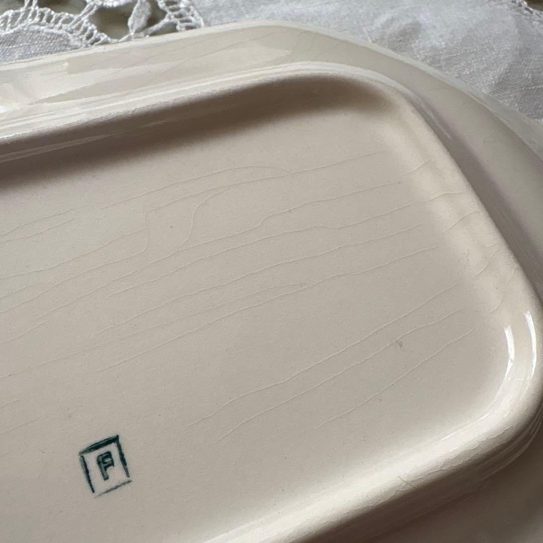 ドイツ　アンティーク　ヴィンテージ　ビレロイ&ボッホ　ケーキプレート　ブルー