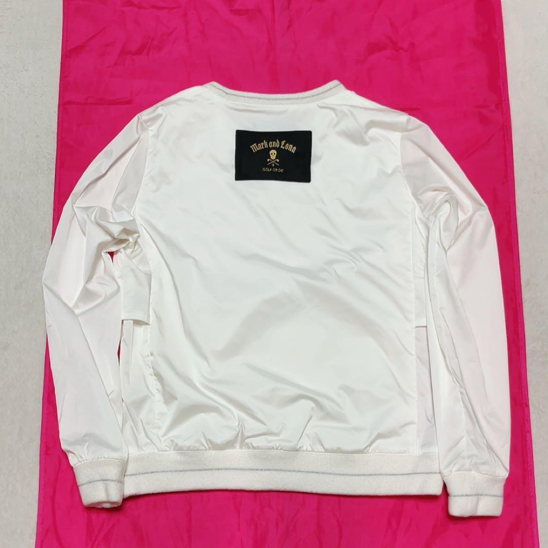 美品　マークアンドロナ 　スニード　ナイロン　スカル　白　ボア　シルバー