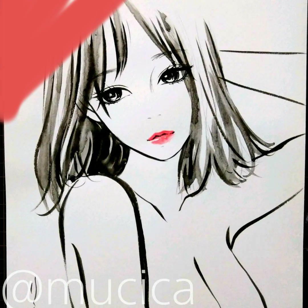 25824B 肉筆原画　ヌード　裸婦画　水彩画　美人画