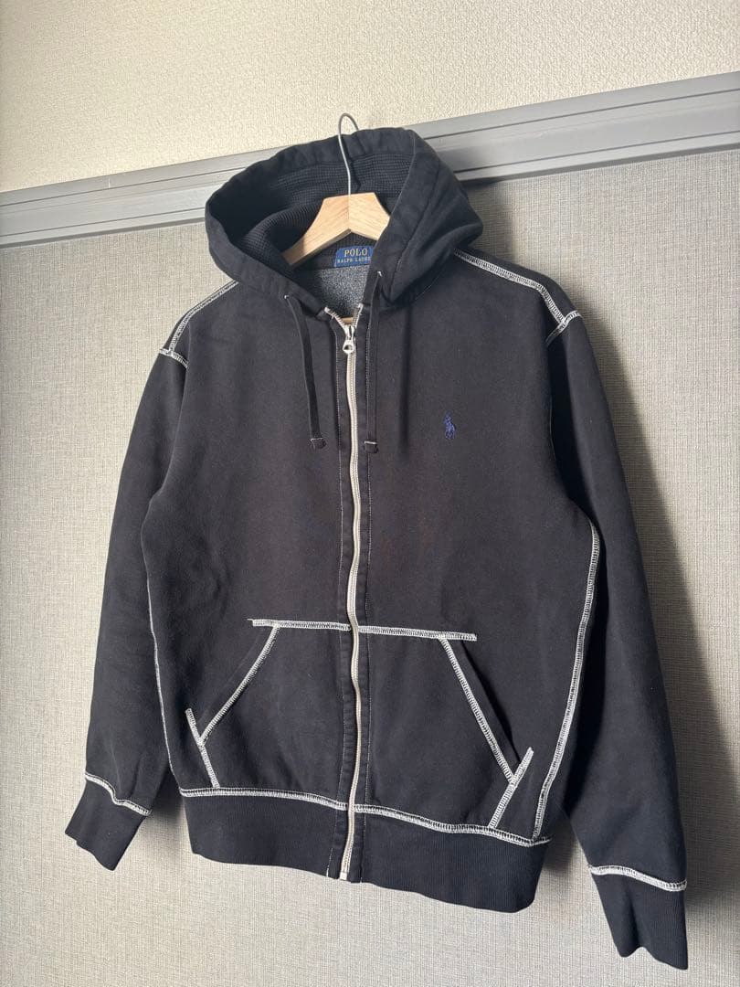 Polo Ralph Lauren ジップパーカー ブラック M overdye