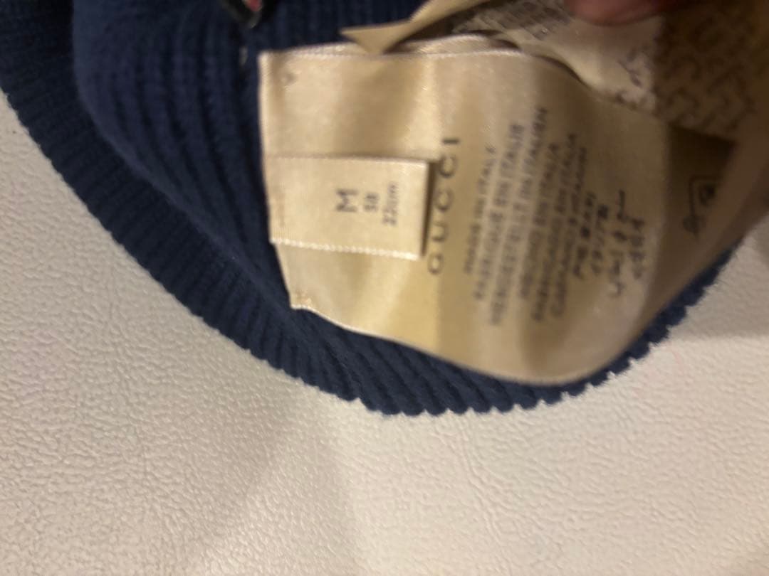 GUCCI ニット帽 Mサイズ ネイビー