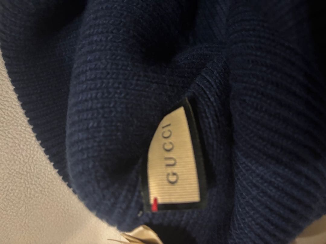 GUCCI ニット帽 Mサイズ ネイビー