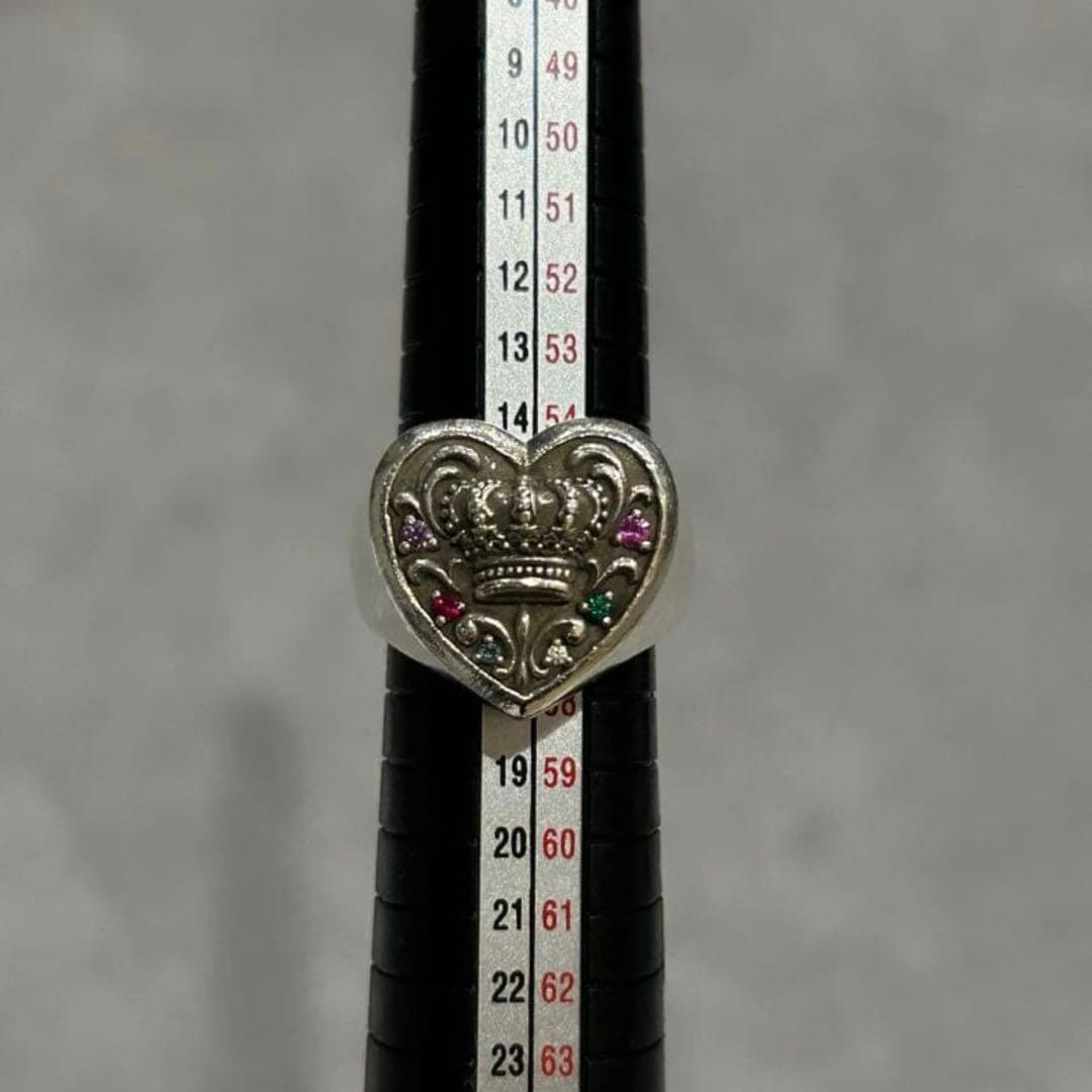 Justin Davisハート型王冠デザインリング 17号 シルバー925