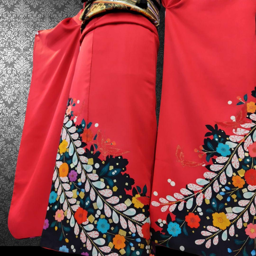 振袖フルセット(7点)・成人式・辻ヶ花・金彩加工・高級手縫・モダン・正絹・逸品