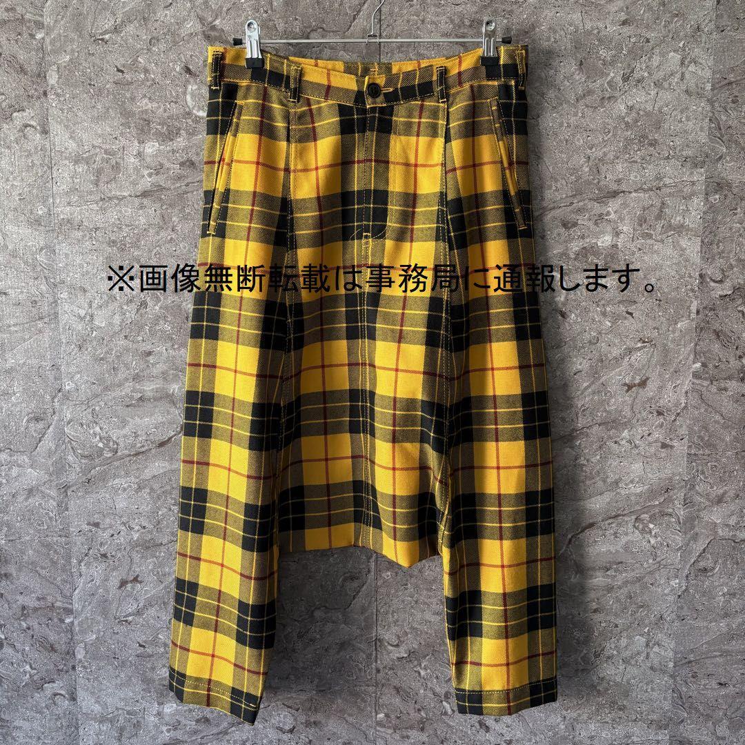 2010AW コムデギャルソン コムコム チェック サルエル パンツ/サイズS