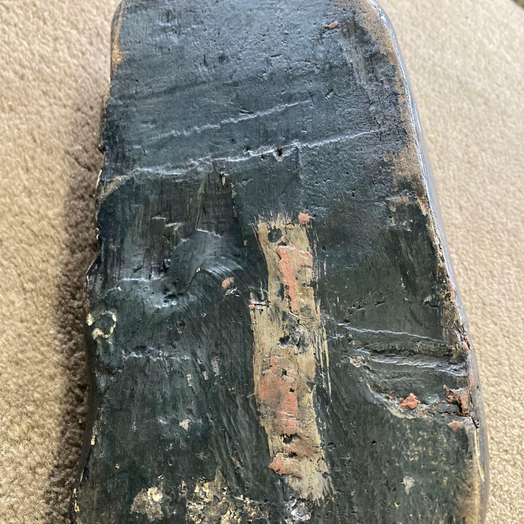 黒猫 木彫り 26cm アンティーク オブジェ オールドキャット