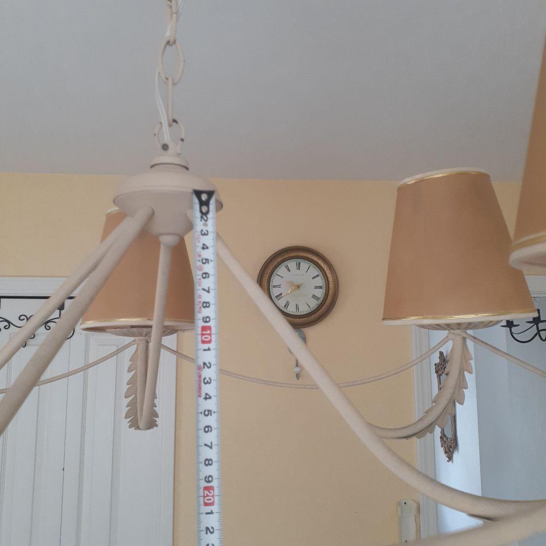 シャンデリア アイアン ホワイト 5灯 欧風 南欧風　フランス製