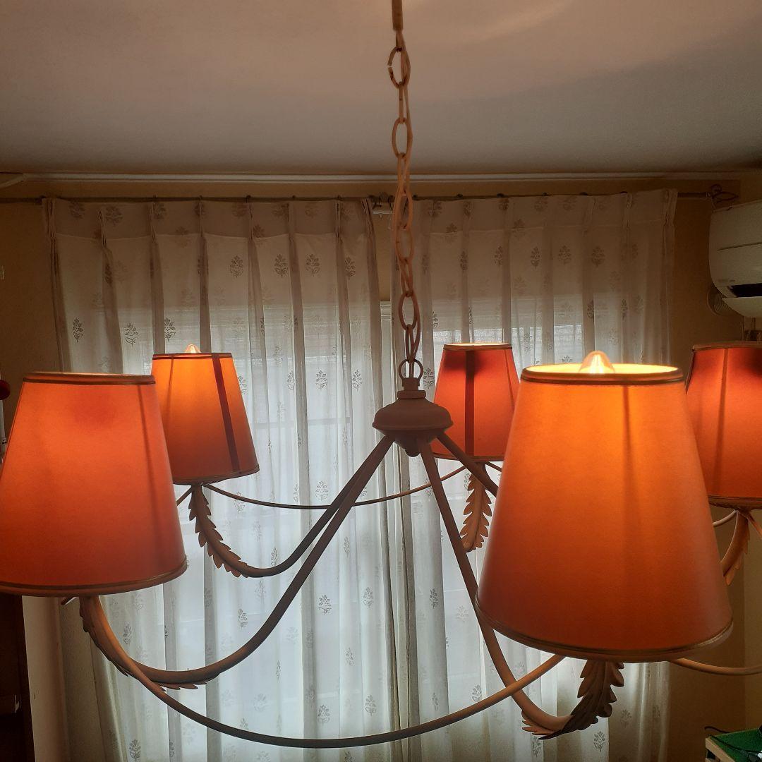 シャンデリア アイアン ホワイト 5灯 欧風 南欧風　フランス製