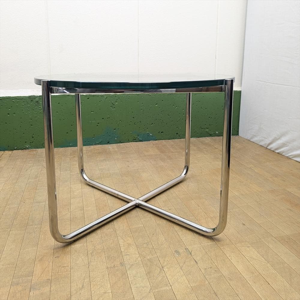 美品　デザイナーズ　カフェテーブル　ガラステーブル　サイドテーブル　リプロダクト