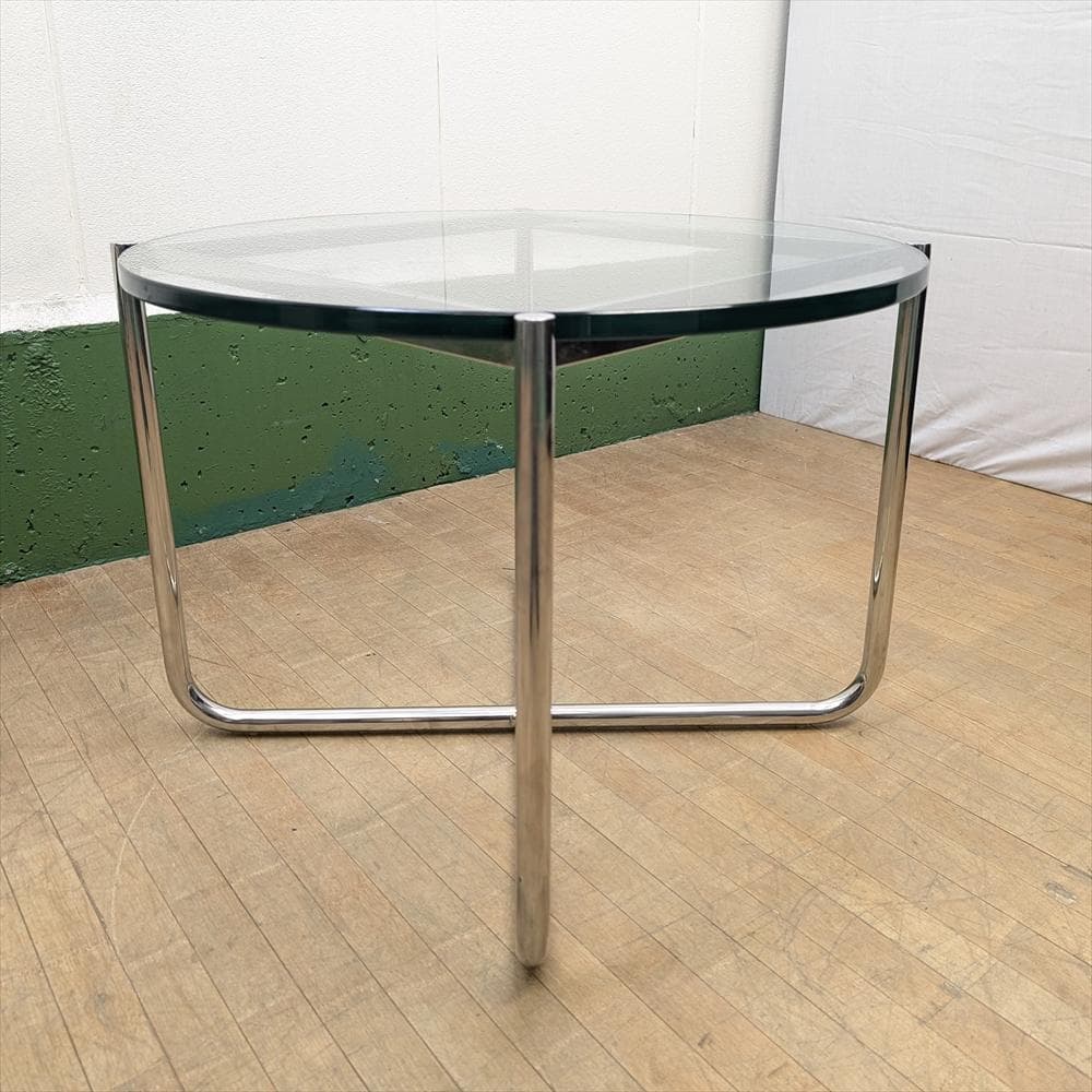 美品　デザイナーズ　カフェテーブル　ガラステーブル　サイドテーブル　リプロダクト