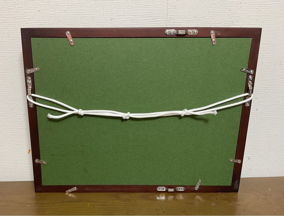 油彩画　「　晩秋の湖畔　」　原画　額付　F4号