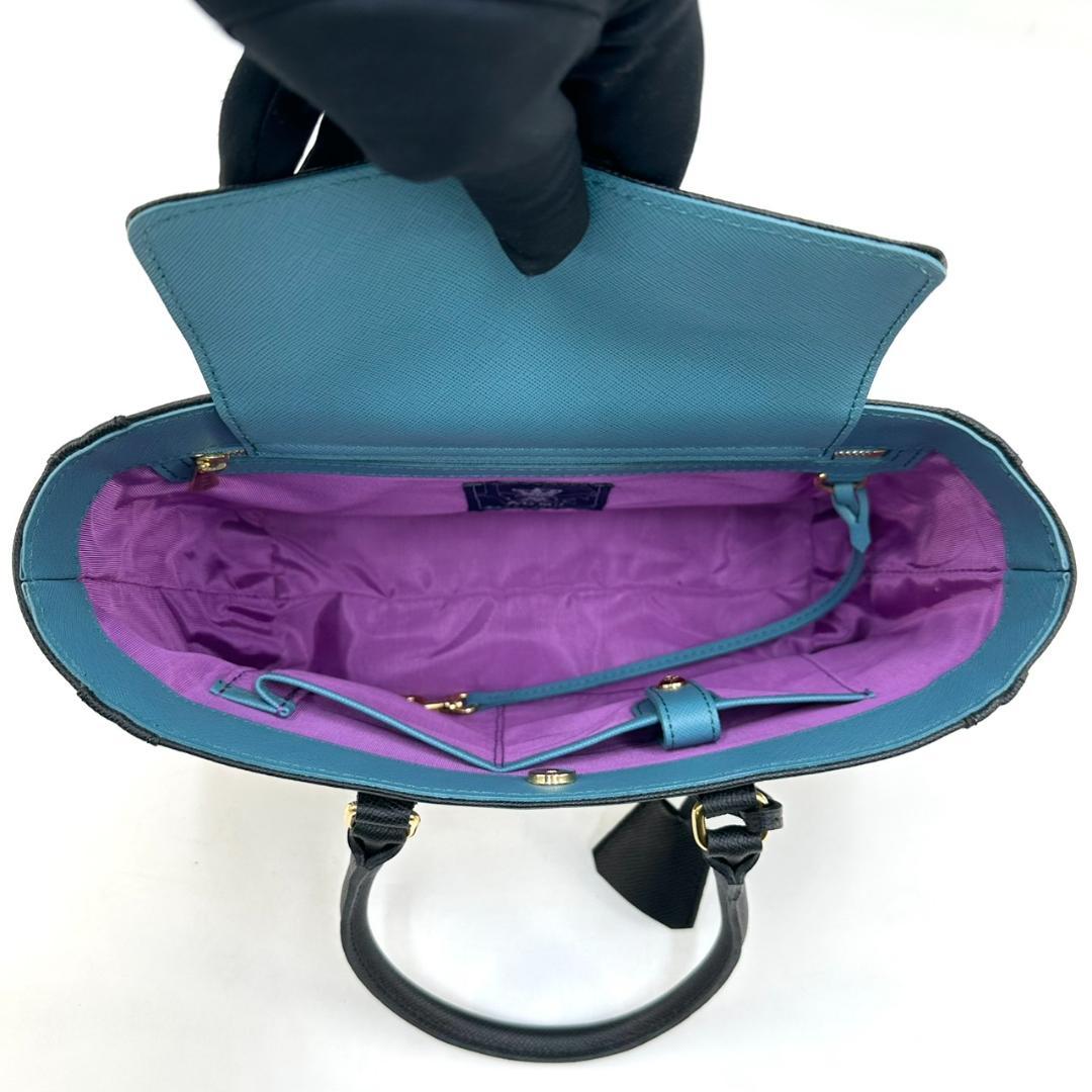 A.D.M.J. スワロフスキー ビジュー ハンドバッグ トートバッグ ブラック