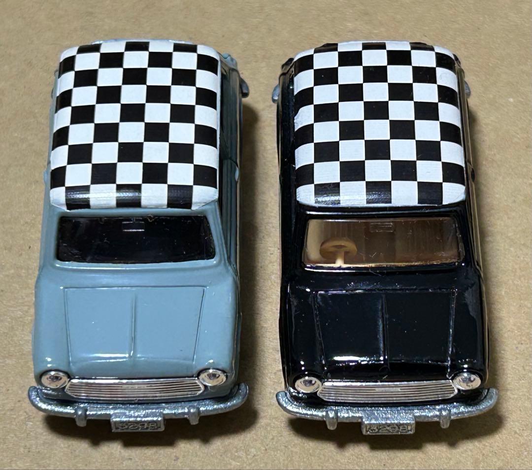 訳あり トミカ ミニクーパー チェックデザイン 2台セット