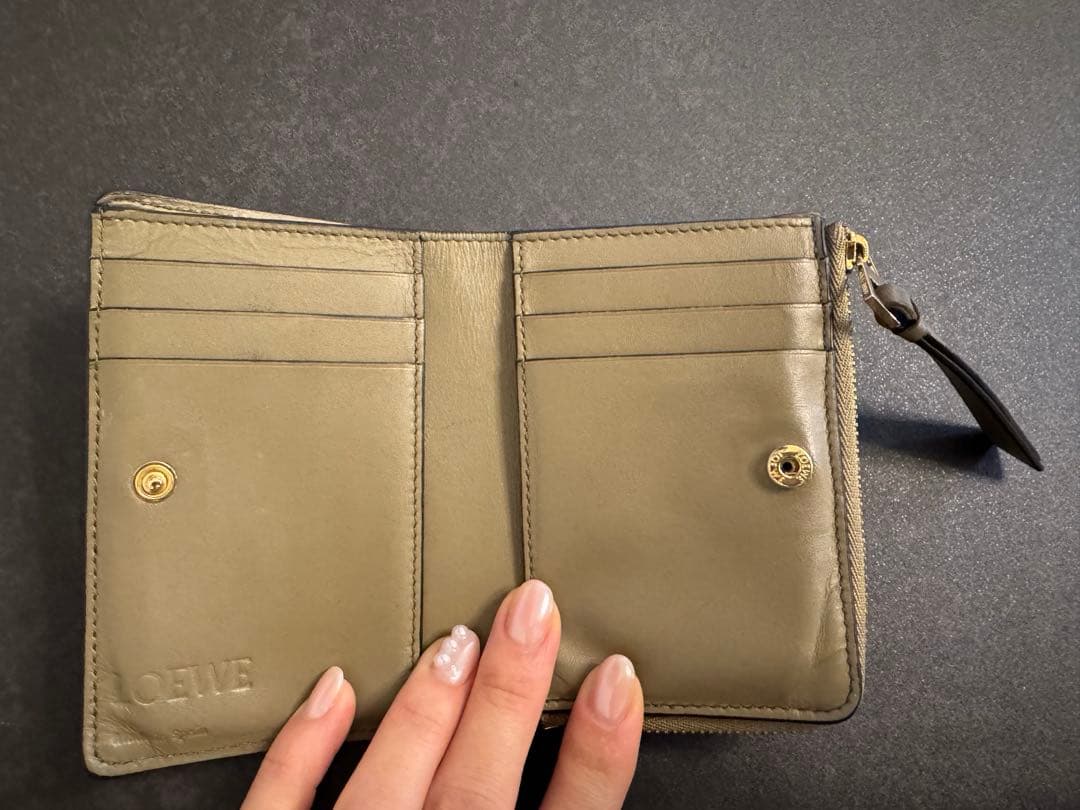 LOEWE パズル コンパクトウォレット グリーン系