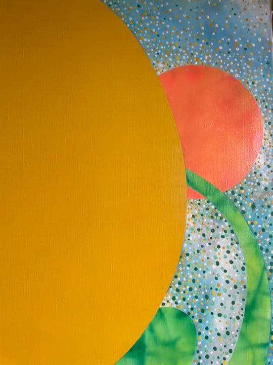 油絵　現代アート　太陽　　作者　あんどうまさひ　油彩画