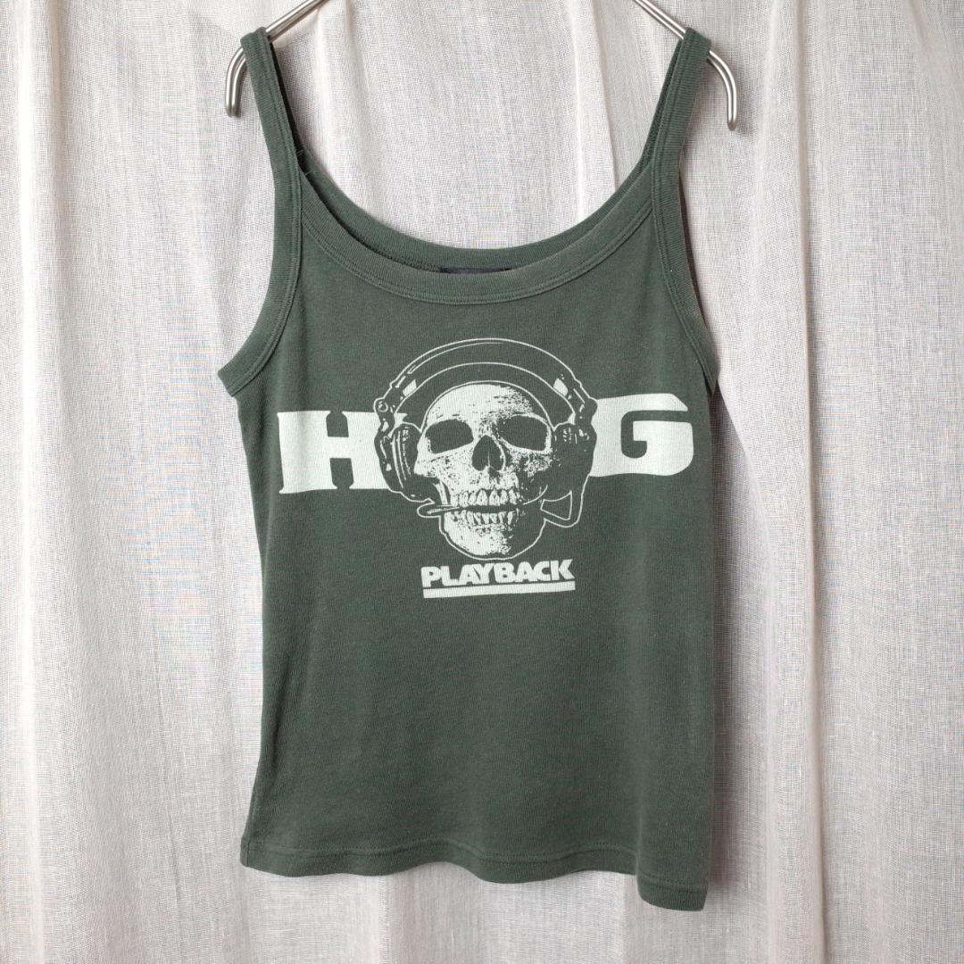 ヒステリックグラマー タンクトップ　キャミソール ヘッドフォンスカル Y2K