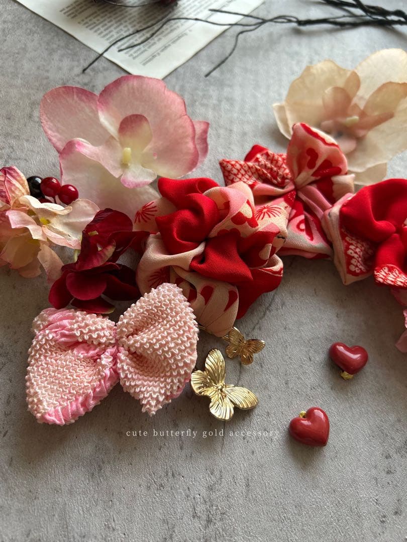 k*9様 七五三　七五三髪飾り　ヘッドドレス　着物髪飾り　リメイク髪飾り　054