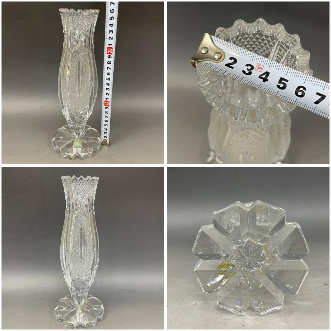 ガラス製 花瓶 まとめて 8点 CRYSTAL GLASS フラワーベース 花器