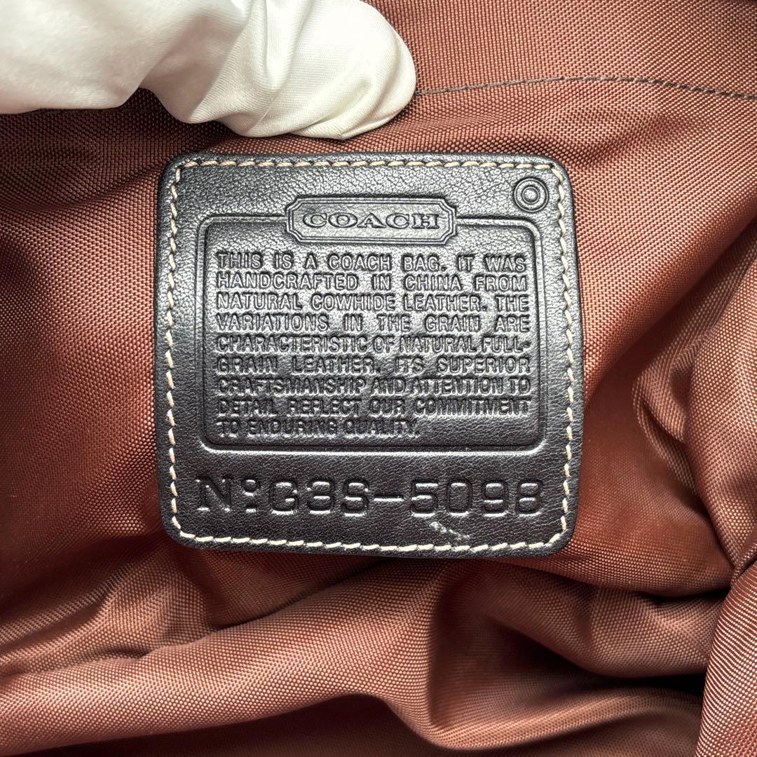 COACH レザー A4収納可能 肩掛け ビジネスバッグ トートバック ブラック