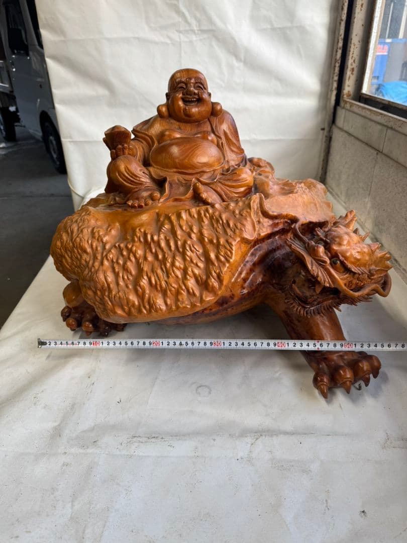 布袋様　木製　オブジェ　インテリア　七福神　縁起物