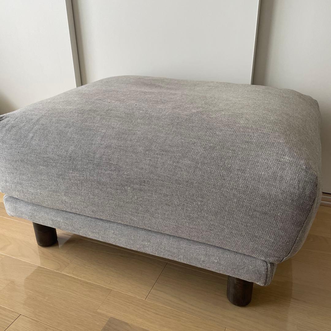 オットマン・フェザー・ポケットコイル幅８０×奥行６３×高さ３４ｃｍ　チャコール