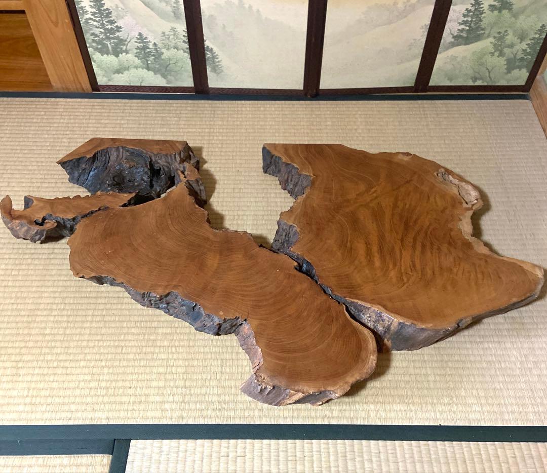 極希少・時代物天然欅けやき一枚板　瘤杢・自然穴｜古材銘木　縦 104× 横 65