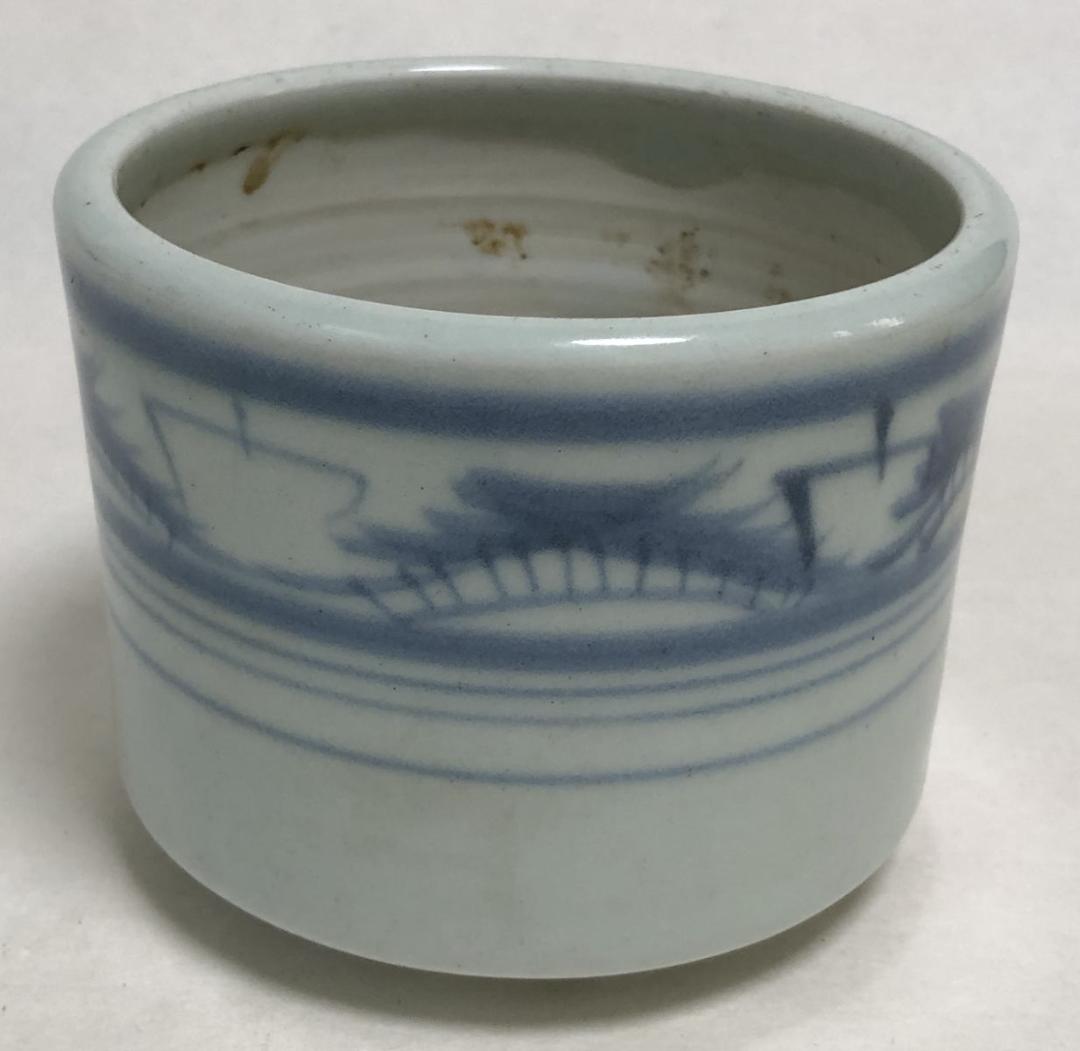 古染付筒 伝世品焼物 青花 ウブ品 入手困難 骨董 中国古玩 WWTT159