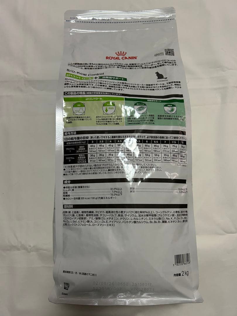 新品未開封 pHコントロール 満腹感サポート 2kg ロイヤルカナン