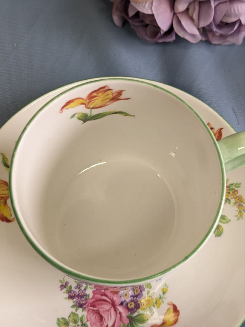 シェリー窯 shelley ティーカップ＆ソーサー ５客 美品 英アンティーク