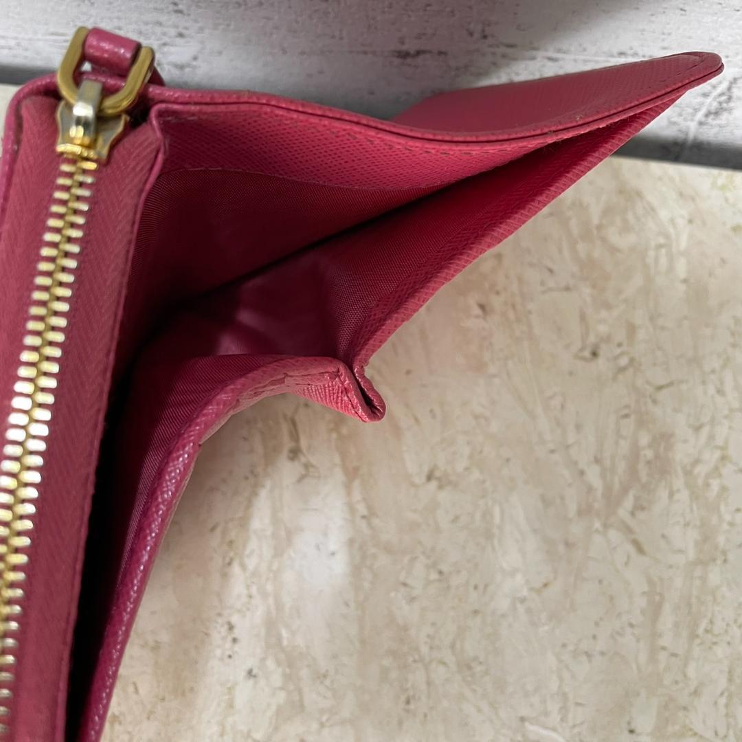 PRADA 二つ折り財布 プラダ ウォレット ラウンドファスナー 1ML036