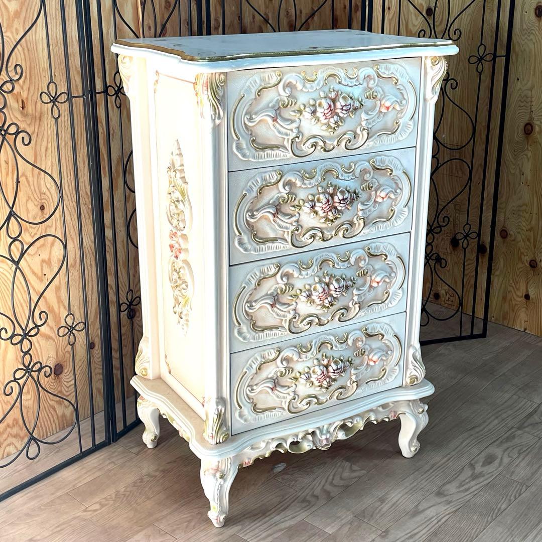 4段チェスト　ロココ調　猫脚 プリンセス ヨーロピアン 姫系⑥