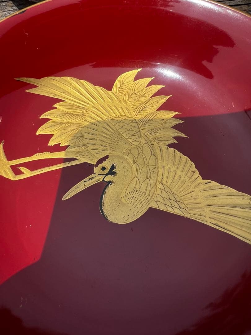 80 能登輪島塗 溜塗蒔絵椀 五三桐紋