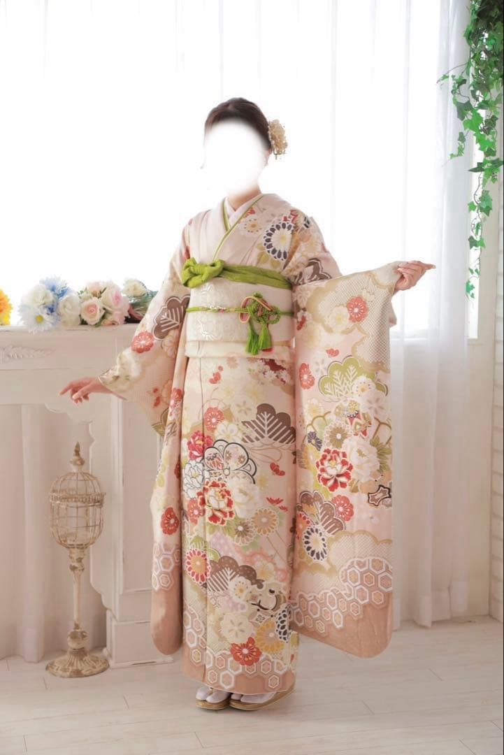 正絹♡振袖フルセット　淡いピンク　成人式