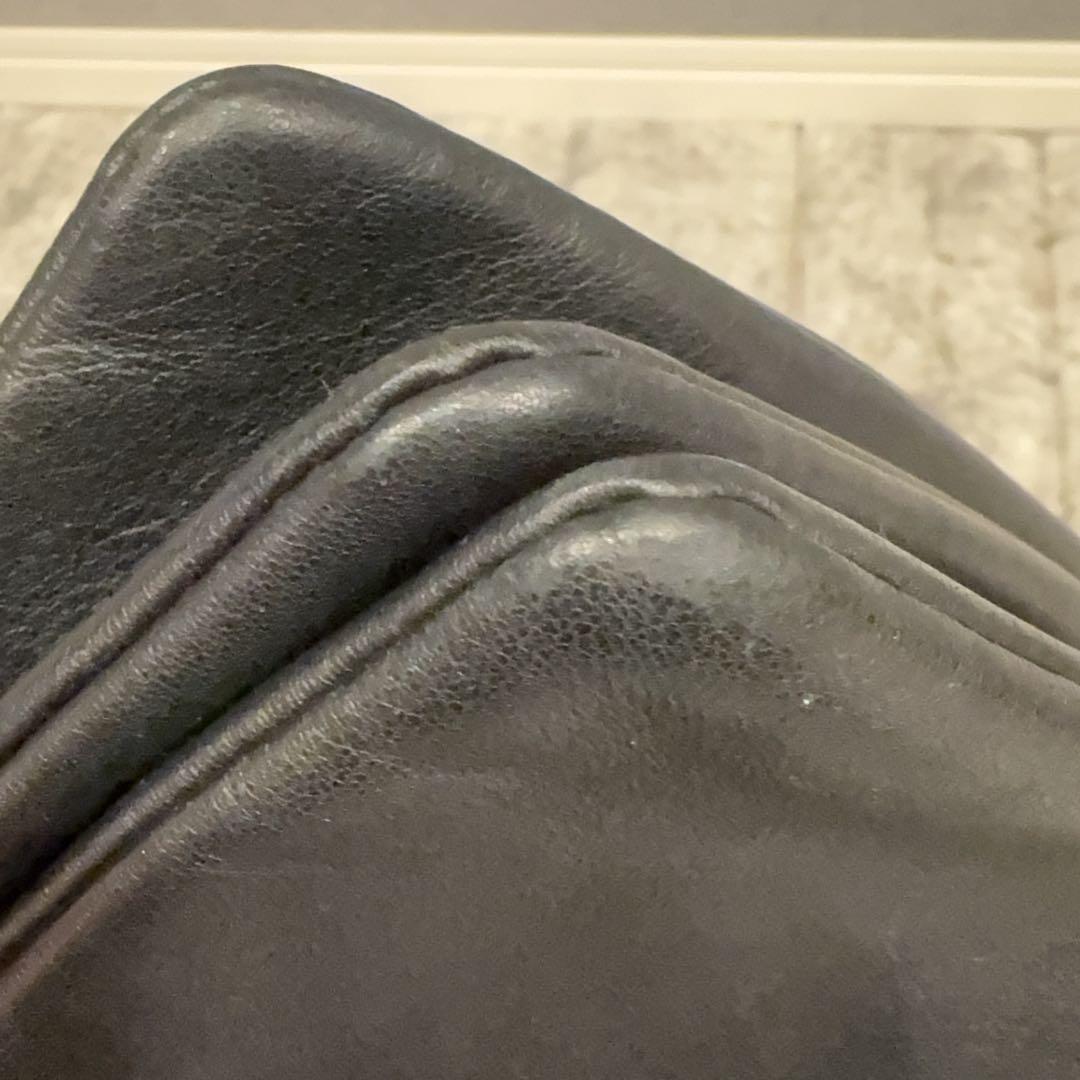 美品 大人気 旧ロゴ セリーヌ トリオ ブラック ショルダー ラージ