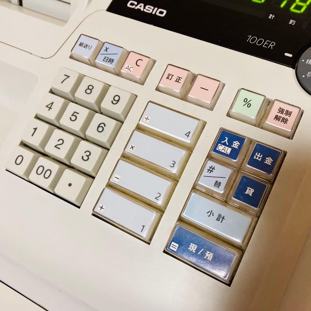 【美品】CASIO カシオ 電子レジスター 100ER 人気コンパクトサイズ