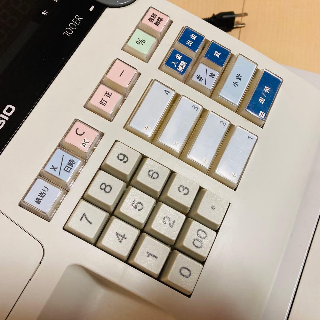 【美品】CASIO カシオ 電子レジスター 100ER 人気コンパクトサイズ