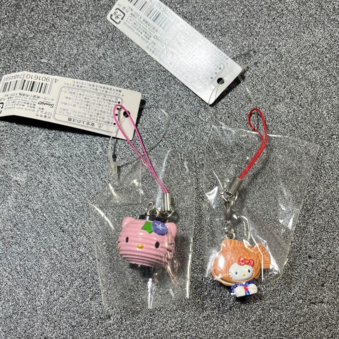 新品❤️ 根付　ストラップ　ハローキティ　たい焼き  提灯　平成　レトロ　キティ