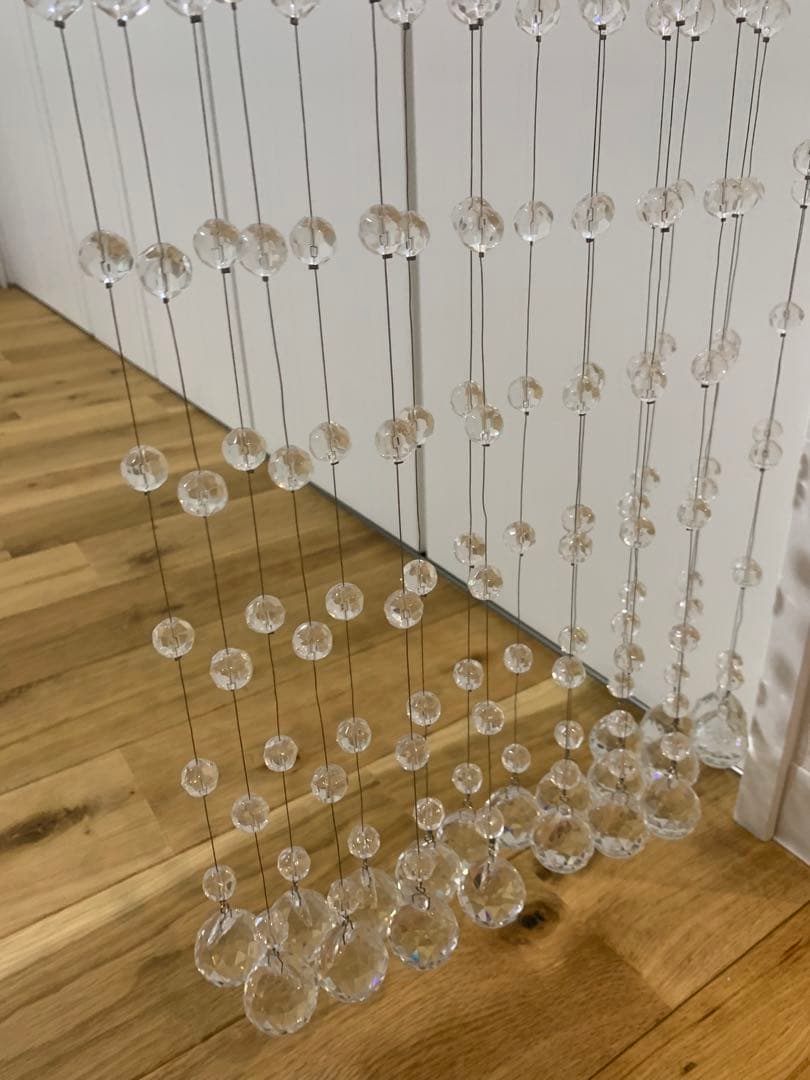 クリスタルガラスビーズカーテン 透明長180cm