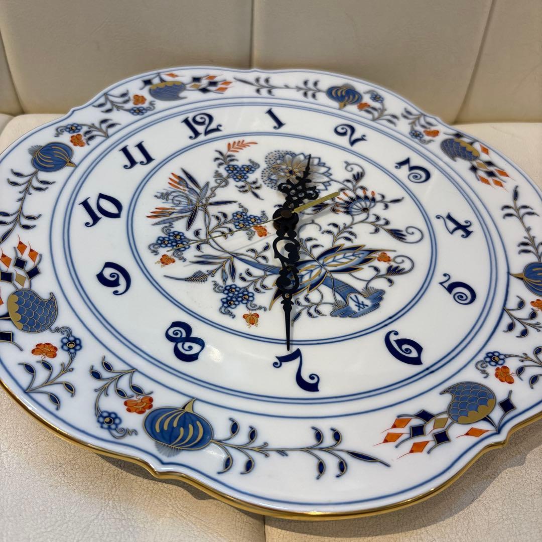 美品！☆マイセン☆ ブルーオニオン 朱金 カラーオニオン 壁掛け時計