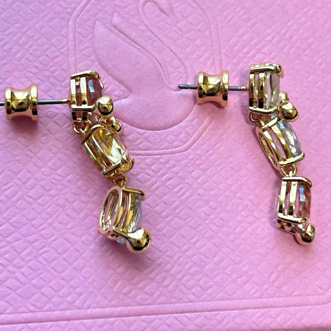 スワロフスキー Gema ドロップピアスマルチカラー ミックスカット アシメ