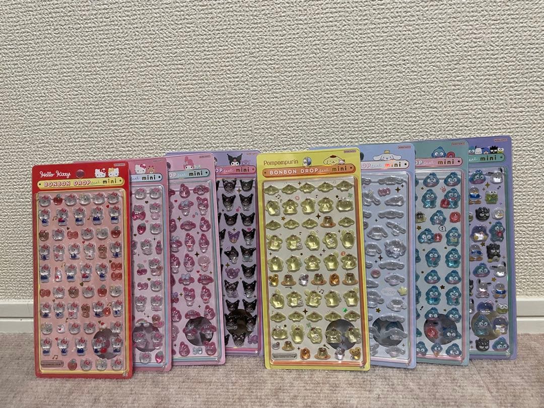 お昼まで！正規品 サンリオ ボンボンドロップシールmini 8種コンプリート