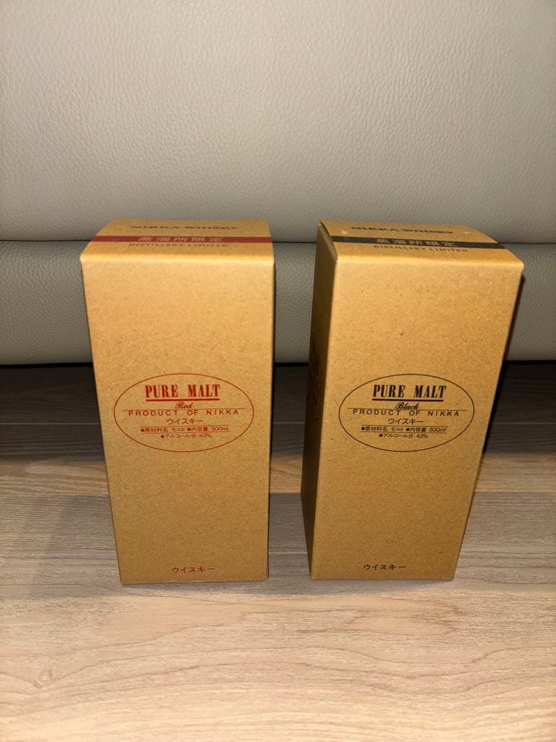 余市　宮城峡　蒸溜所限定　ウイスキー　ピュアモルト　レッド　ブラック　新品未開封