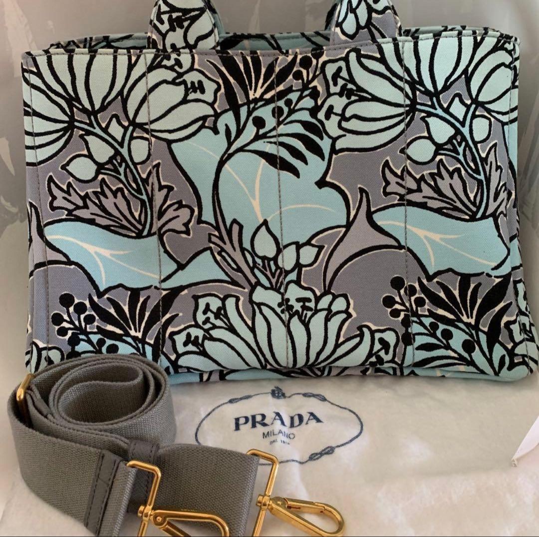 専用PRADA/カナパ/フラワー