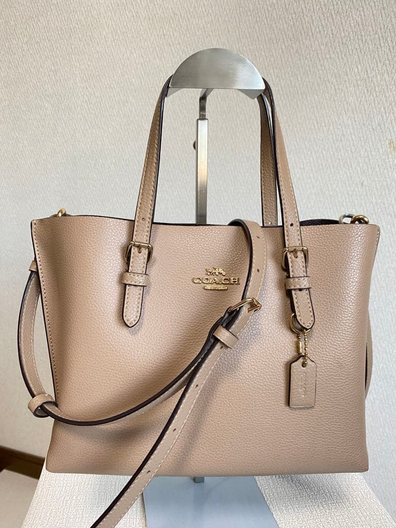 COACHコーチ モリートート ショルダーバッグ 2way レザー ベージュ