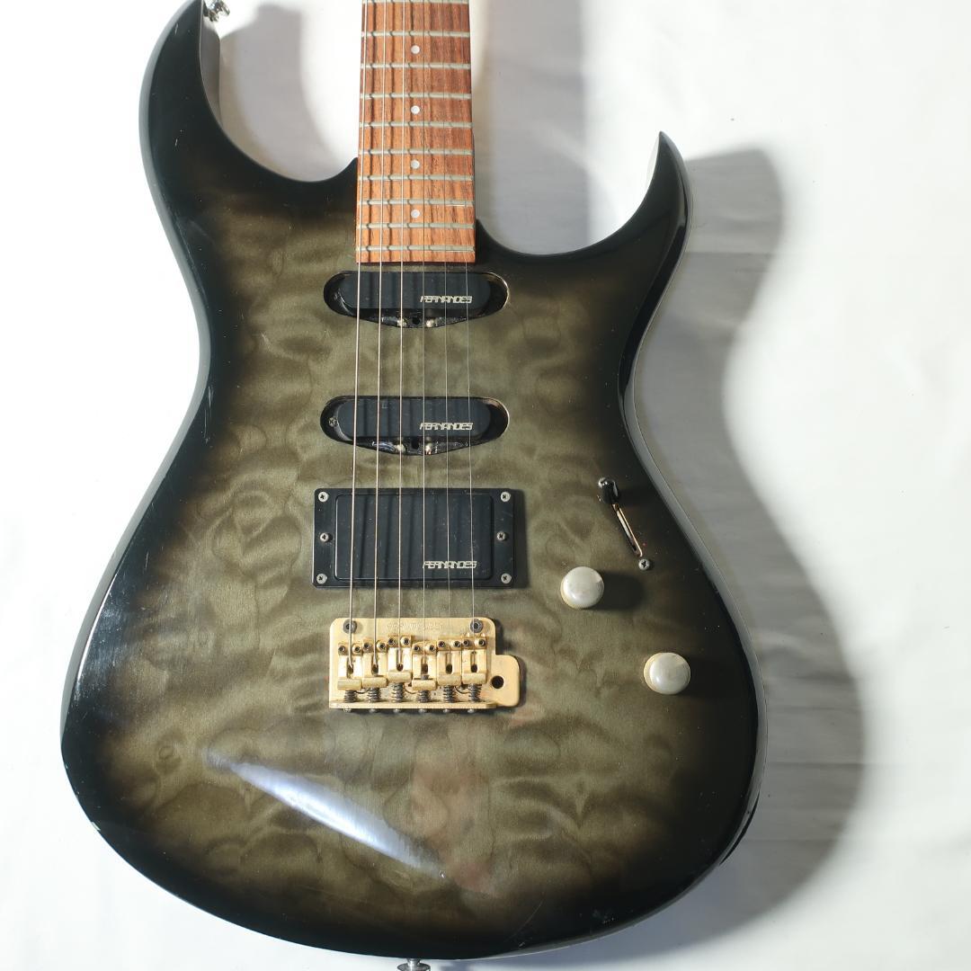 90s FERNANDES エレキギター GOTOHペグ装備 キルト模様カーキ
