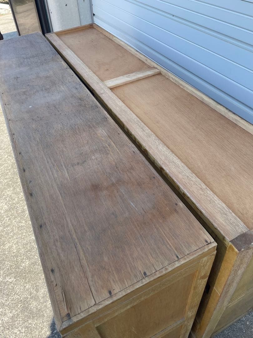 稀少/当時物/大型/水屋箪笥/箪笥/ガラス棚/食器棚/収納棚/小引き出し/②