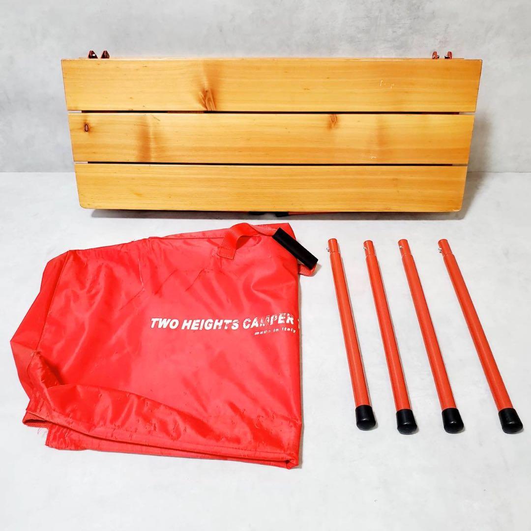 CASTELMERLINO 折りたたみ ハイ＆ローキャンパーテーブル 80×60