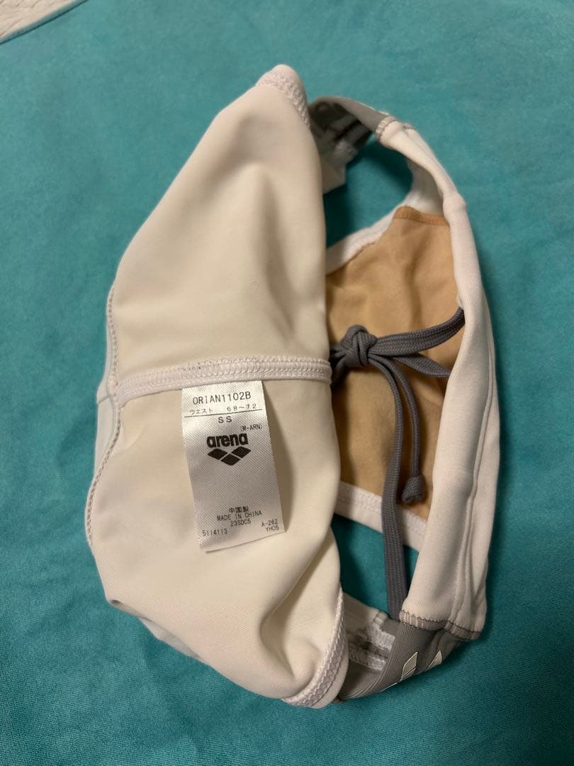 arena メンズ 競泳水着 競パン 別注カット ホワイト（WHGY）SS