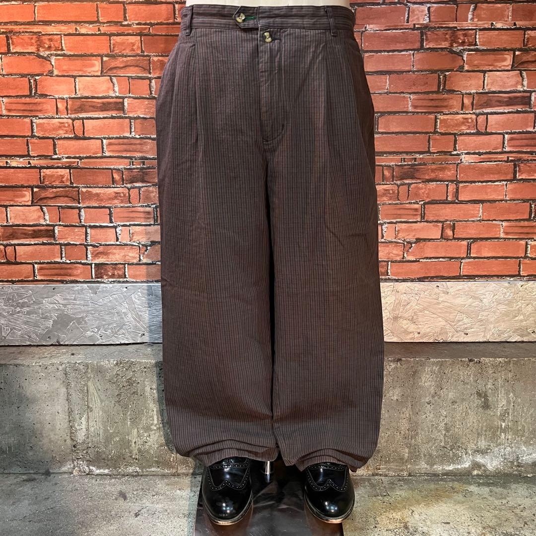 90s   チノパン チェック ワイド baggy